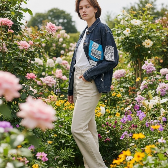 Hand Painted Alice in Wonderland | Cheshire Cat | Denim Jacket | Oversized | XXL - Picture 3 of 14